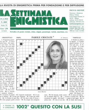 La Settimana Enigmistica Magazine Issue NO 4805