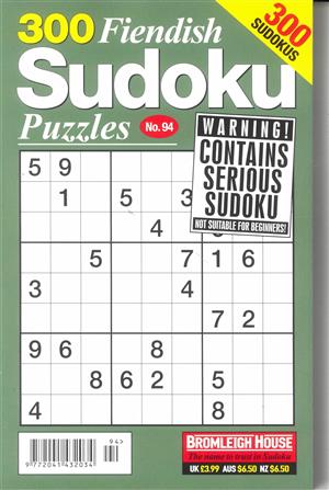 300 Fiendish Sudoku Puzzles, issue NO 94