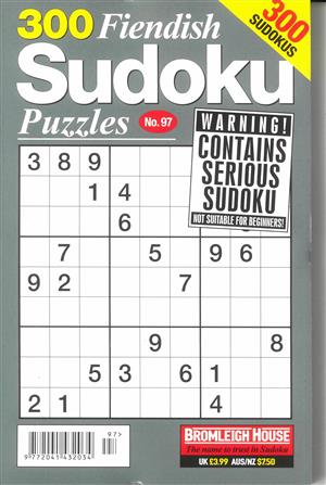 300 Fiendish Sudoku Puzzles - NO 97