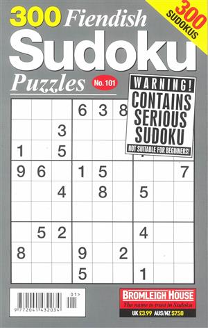 300 Fiendish Sudoku Puzzles - NO 101