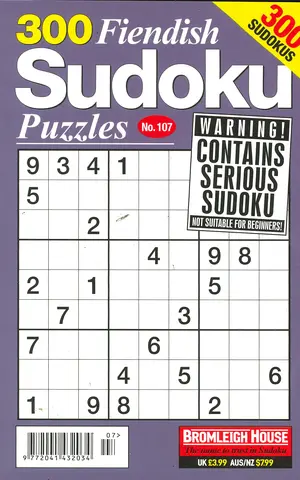 300 Fiendish Sudoku Puzzles Magazine