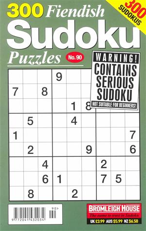 300 Fiendish Sudoku Puzzles Magazine Issue NO 90