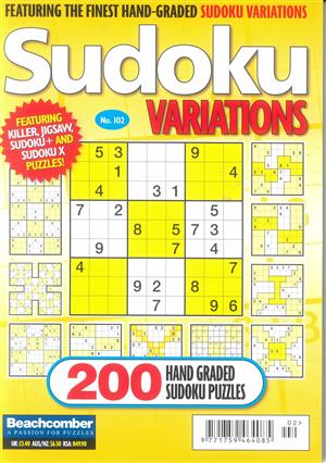 Sudoku Variations - NO 102, issue NO 102