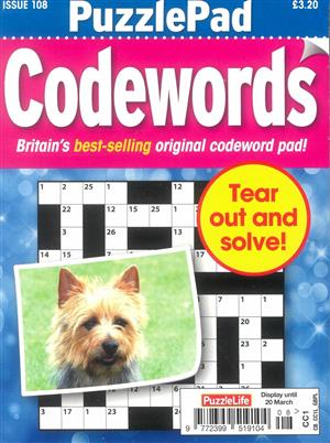 Puzzlelife PuzzlePad Codewords, issue NO 108