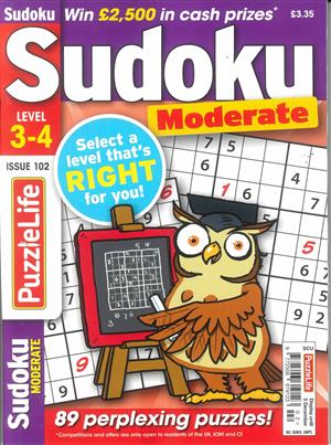 Puzzlelife Sudoku Moderate , issue NO 102