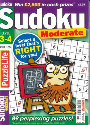 Puzzlelife Sudoku Moderate , issue NO 105