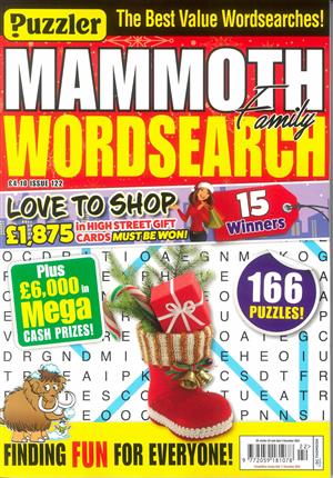 Puzzler Mammoth Family Wordsearch, issue NO 122