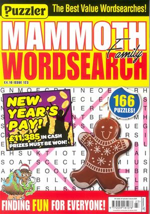 Puzzler Mammoth Family Wordsearch, issue NO 123