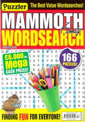 Puzzler Mammoth Family Wordsearch - NO 112