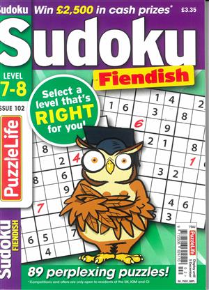 Puzzlelife Sudoku Fiendish , issue NO 102