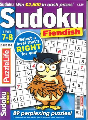 Puzzlelife Sudoku Fiendish , issue NO 103