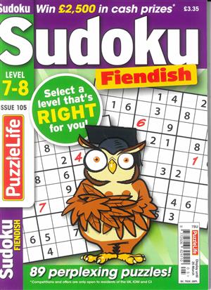 Puzzlelife Sudoku Fiendish , issue NO 105