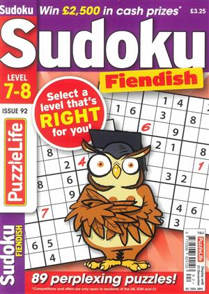 Puzzlelife Sudoku Fiendish  Magazine Issue NO 92