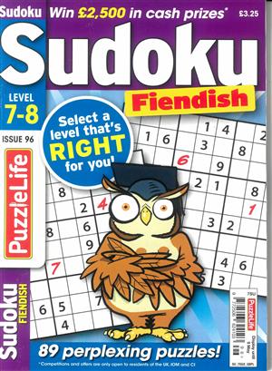 Puzzlelife Sudoku Fiendish  Magazine Issue NO 96