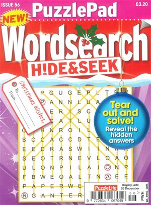 Puzzlelife Wordsearch Hide and Seek, issue NO 56