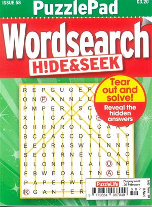 Puzzlelife Wordsearch Hide and Seek - NO 58