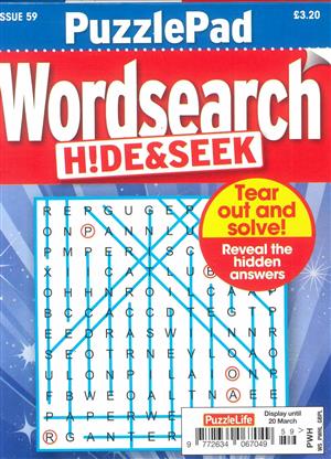 Puzzlelife Wordsearch Hide and Seek, issue NO 59