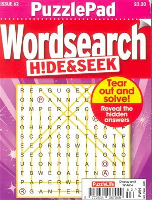 Puzzlelife Wordsearch Hide and Seek - NO 62