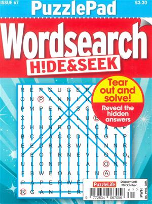 View the latest issue NO 67 of Puzzlelife Wordsearch Hide and Seek magazine Puzzlelife Wordsearch Hide and Seek, issue NO 67