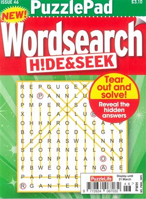 Puzzlelife Wordsearch Hide and Seek - NO 46