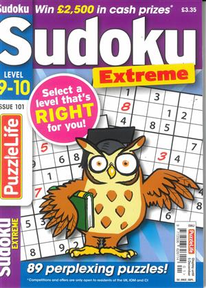 Puzzlelife Sudoku Extreme, issue NO 101