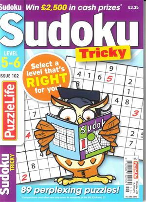 Puzzlelife Sudoku Tricky, issue NO 102