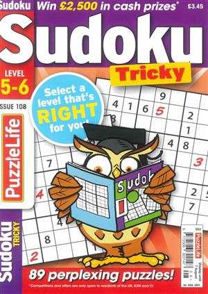 Puzzlelife Sudoku Tricky, issue NO 108