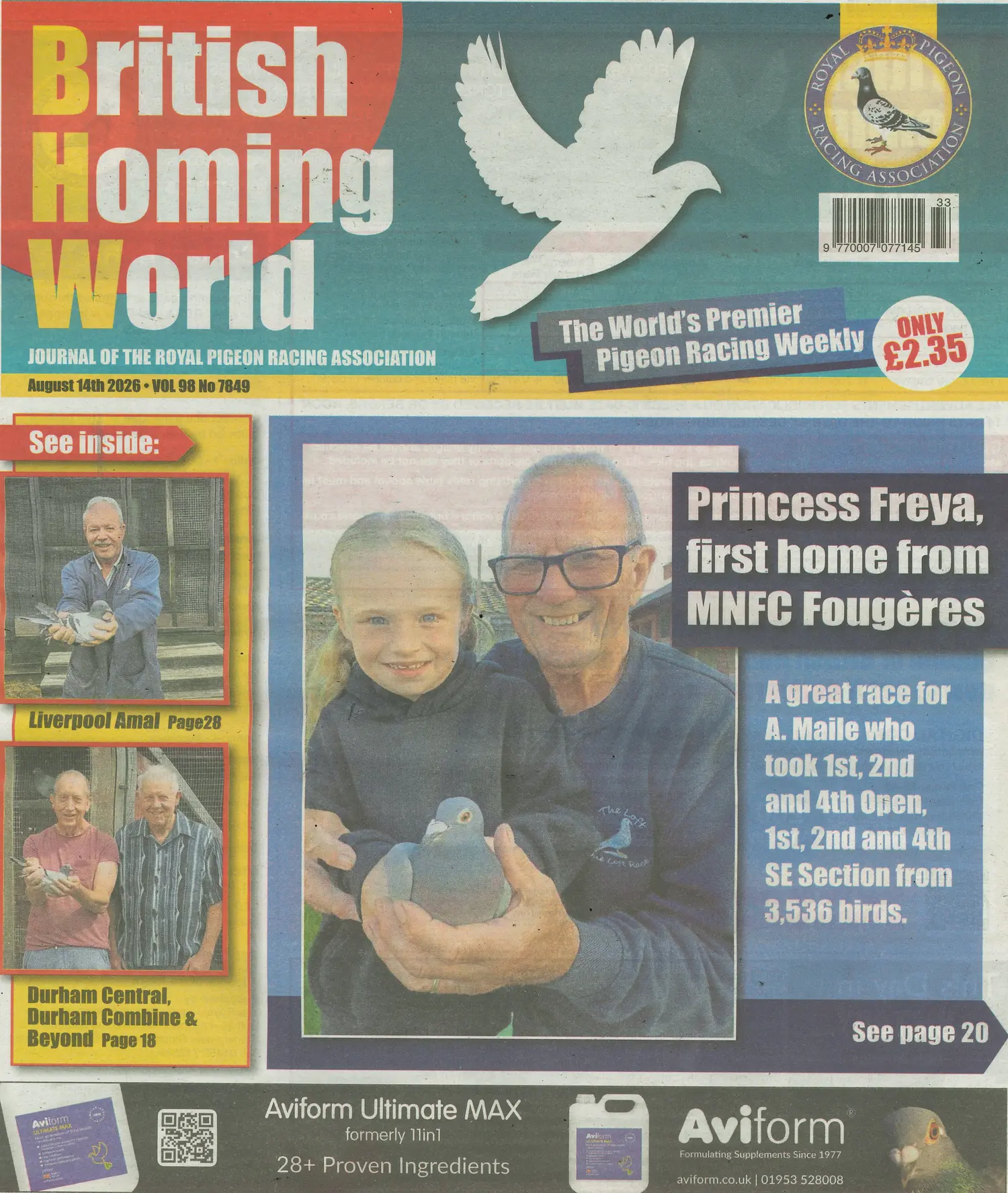 British Homing World - NO 7849