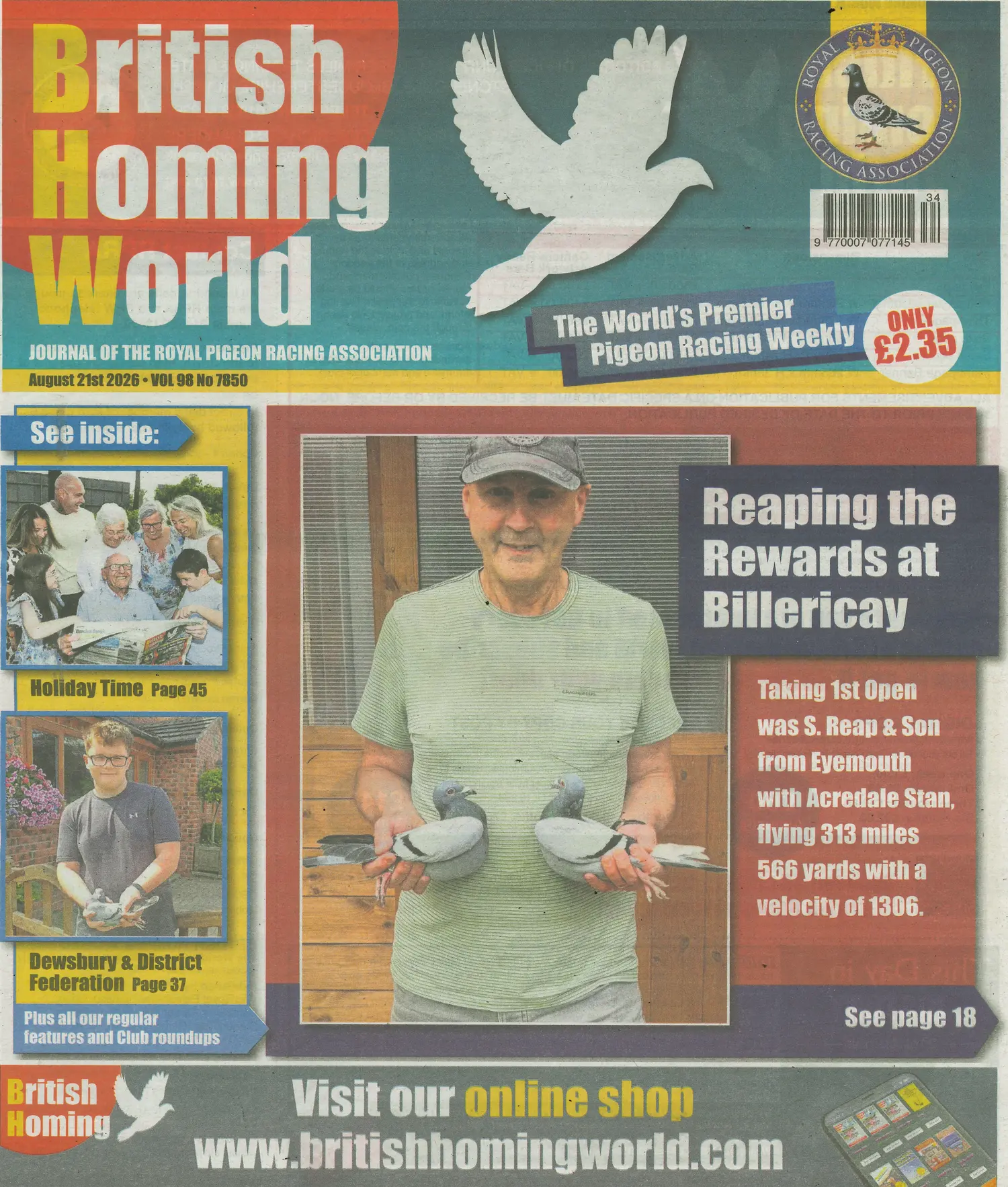 British Homing World - NO 7850