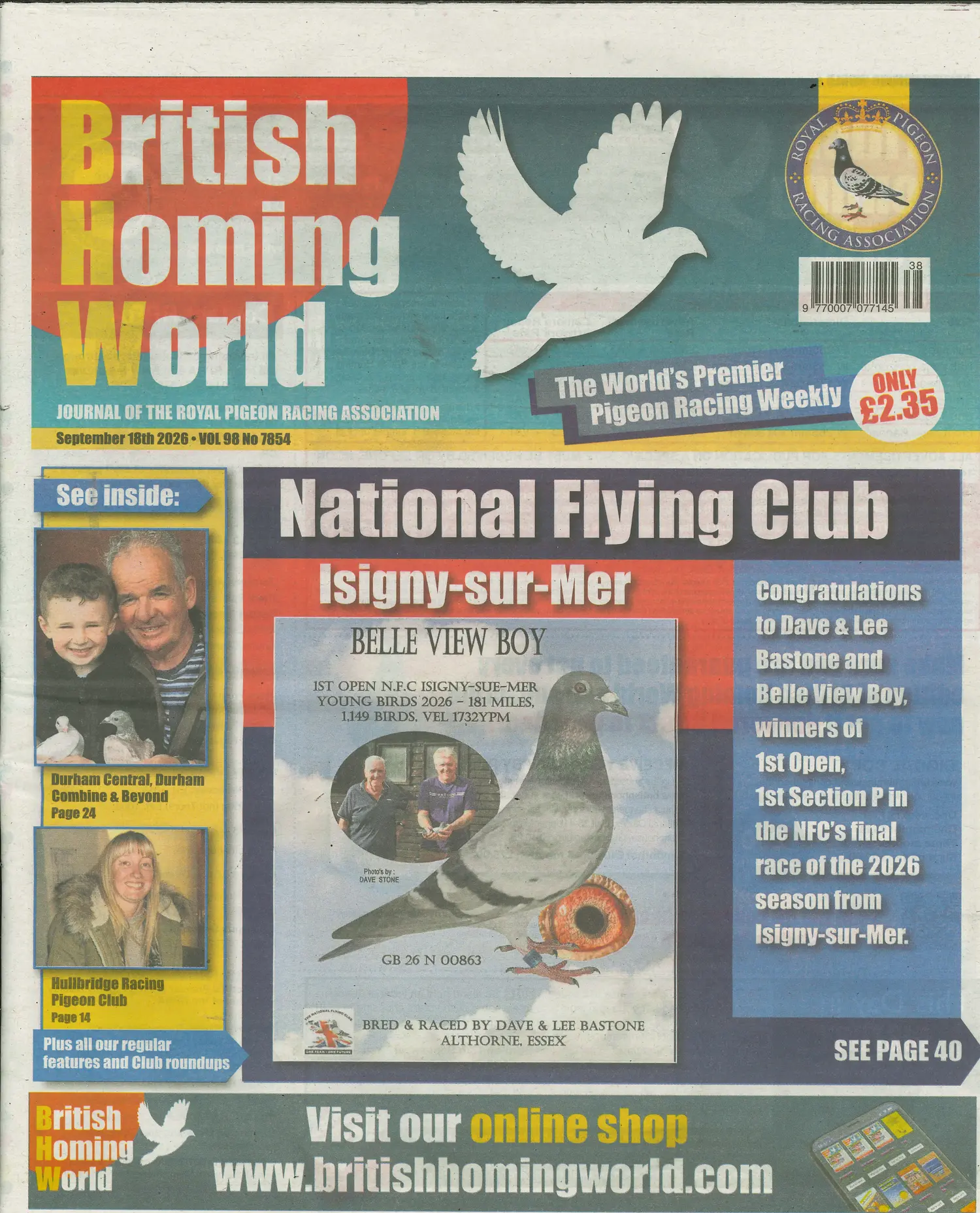 British Homing World - NO 7854