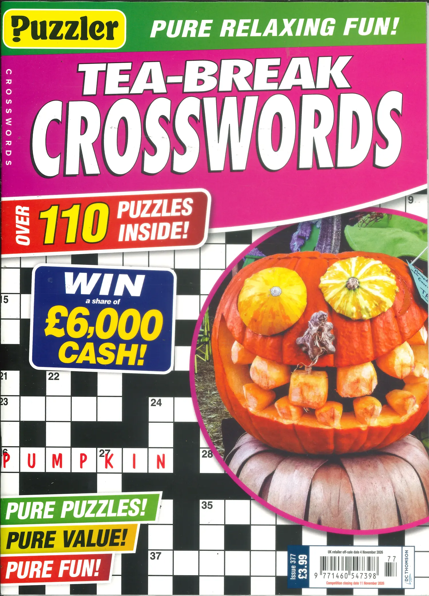 Puzzler Tea Break Crosswords - NO 377