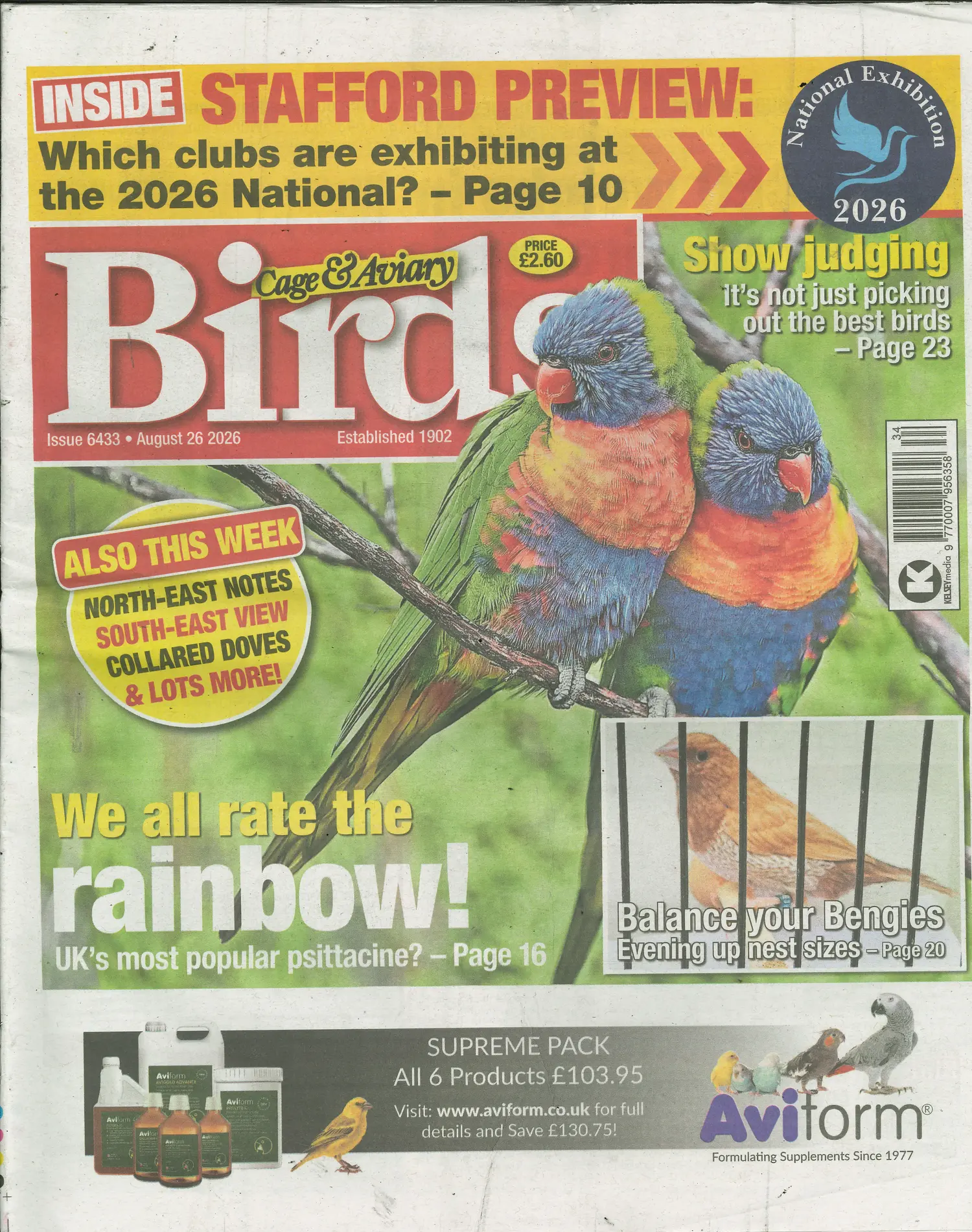 Cage and Aviary Birds - 26/08/2026