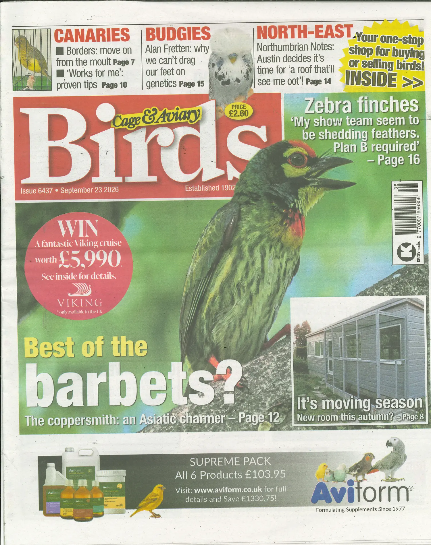 Cage and Aviary Birds - 23/09/2026