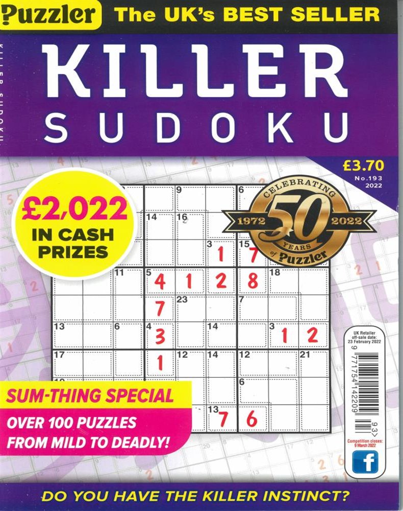 Killer Sudoku Magazine Issue NO 193