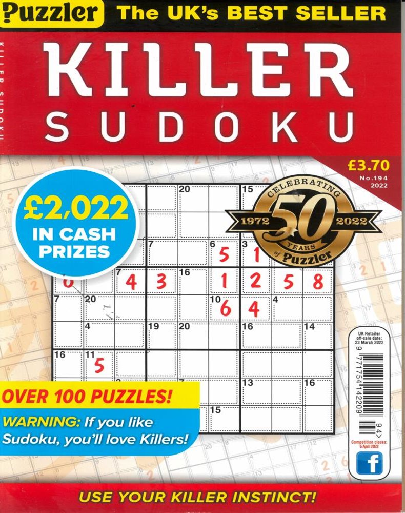 Killer Sudoku Magazine Issue NO 194