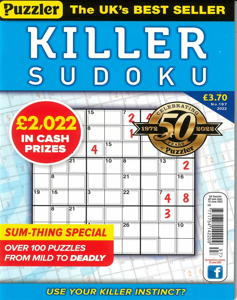 Killer Sudoku Magazine Issue NO 197