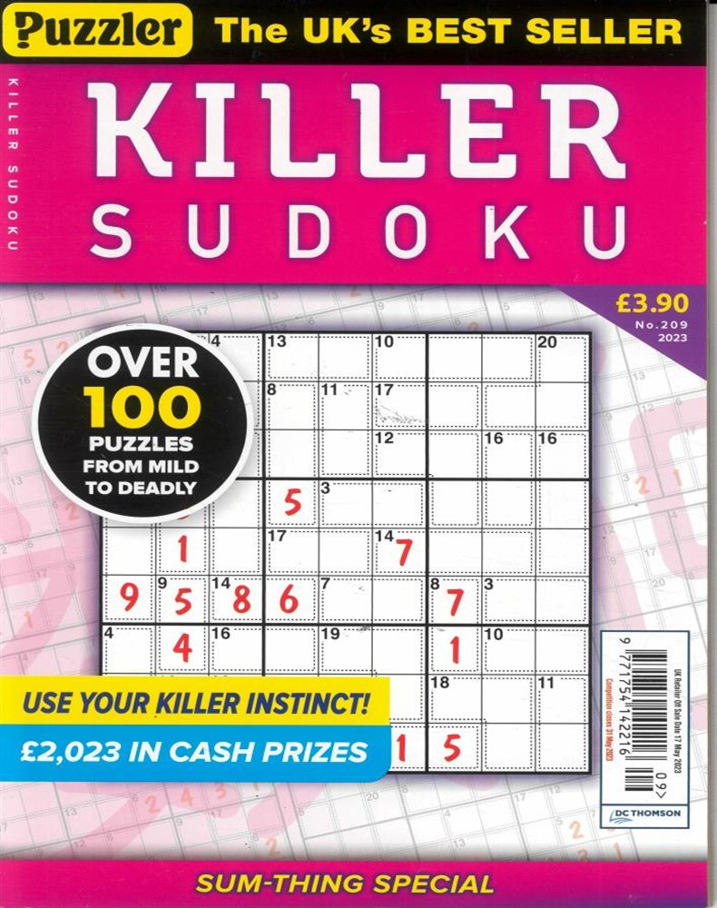 Puzzler Killer Sudoku Magazine Subscrição - Revistas em Ingles