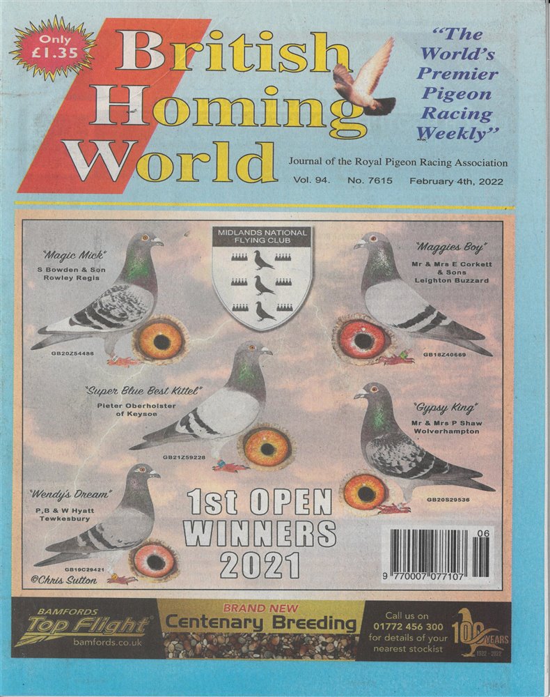 British Homing World Magazine Issue NO 7615