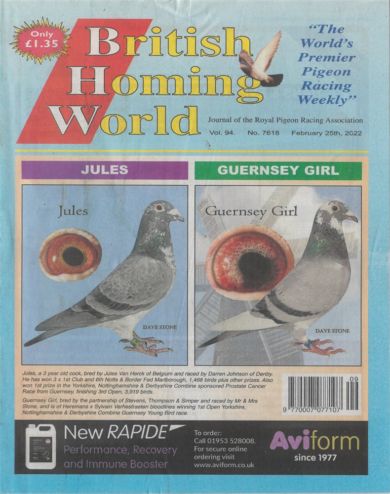 British Homing World Magazine Issue NO 7618