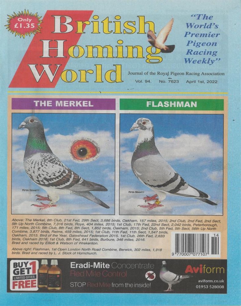 British Homing World Magazine Issue NO 7623