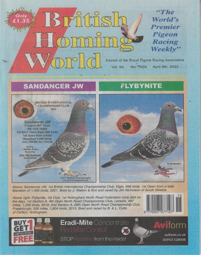British Homing World Magazine Issue NO 7624