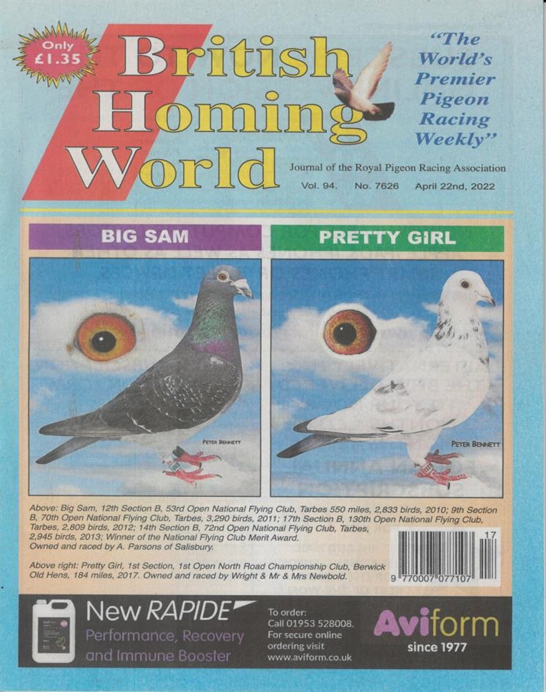British Homing World Magazine Issue NO 7626