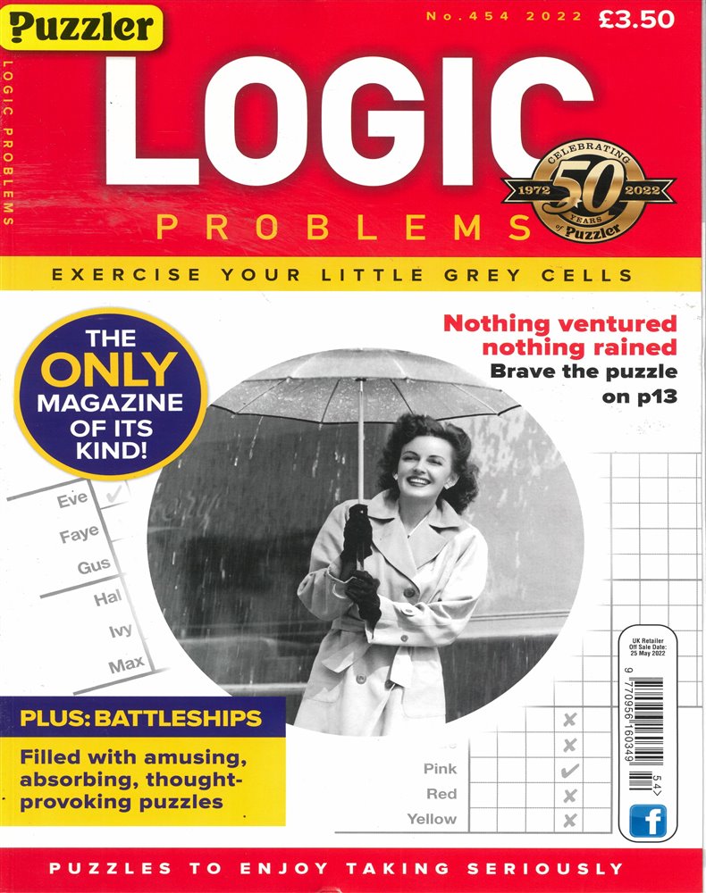 Puzzler Logic Problems Magazine Issue NO 454