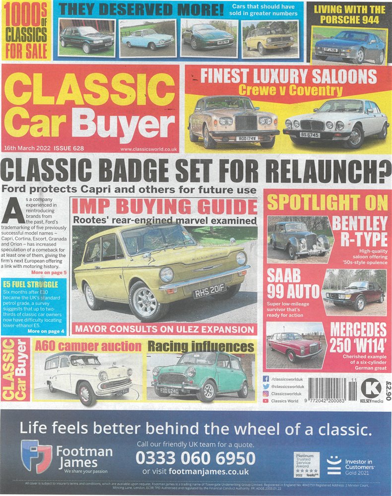 Classic Car Buyer Magazine Issue 16/03/2022