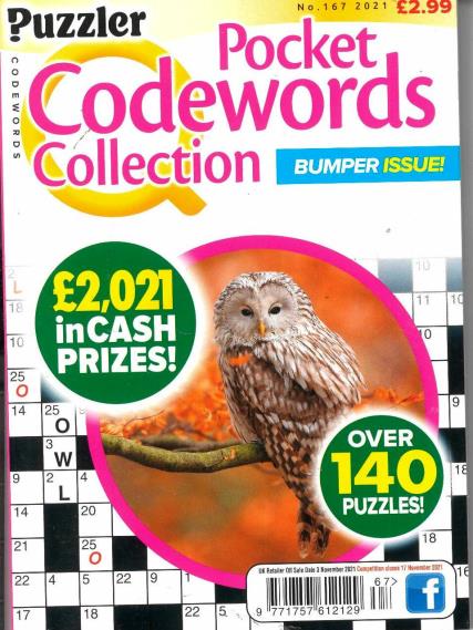 Puzzler Pocket Codewords Collection Magazine