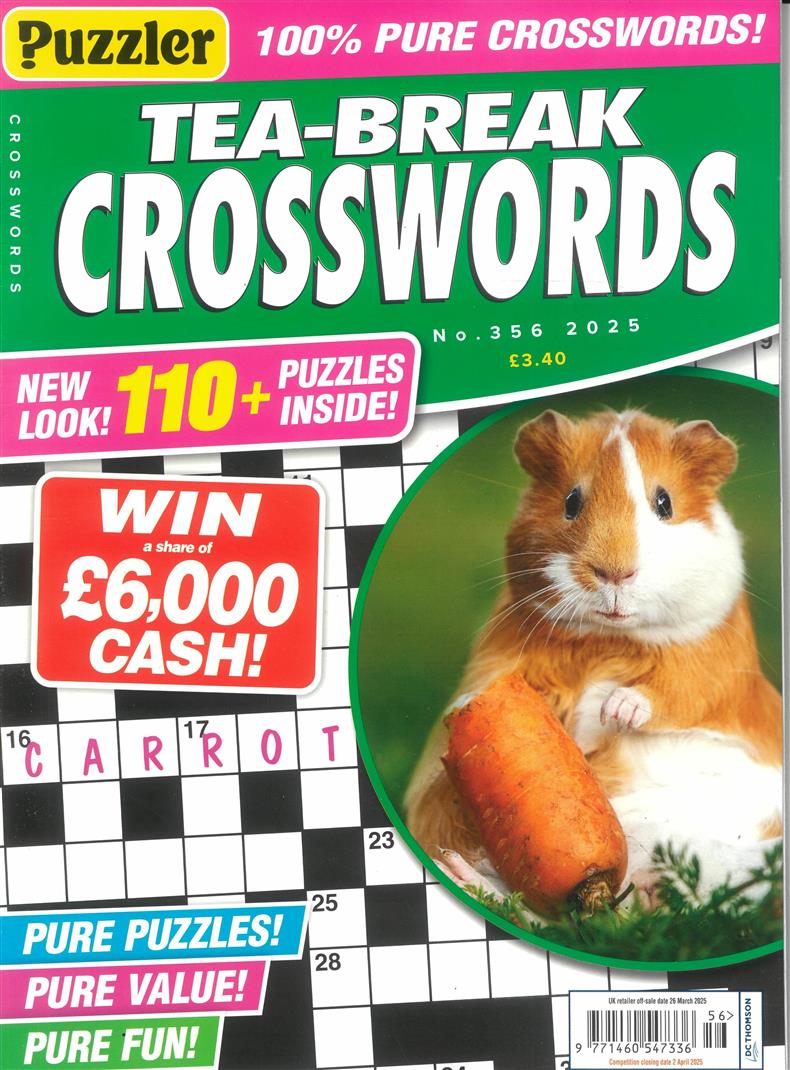 Puzzler Tea Break Crosswords - NO 356