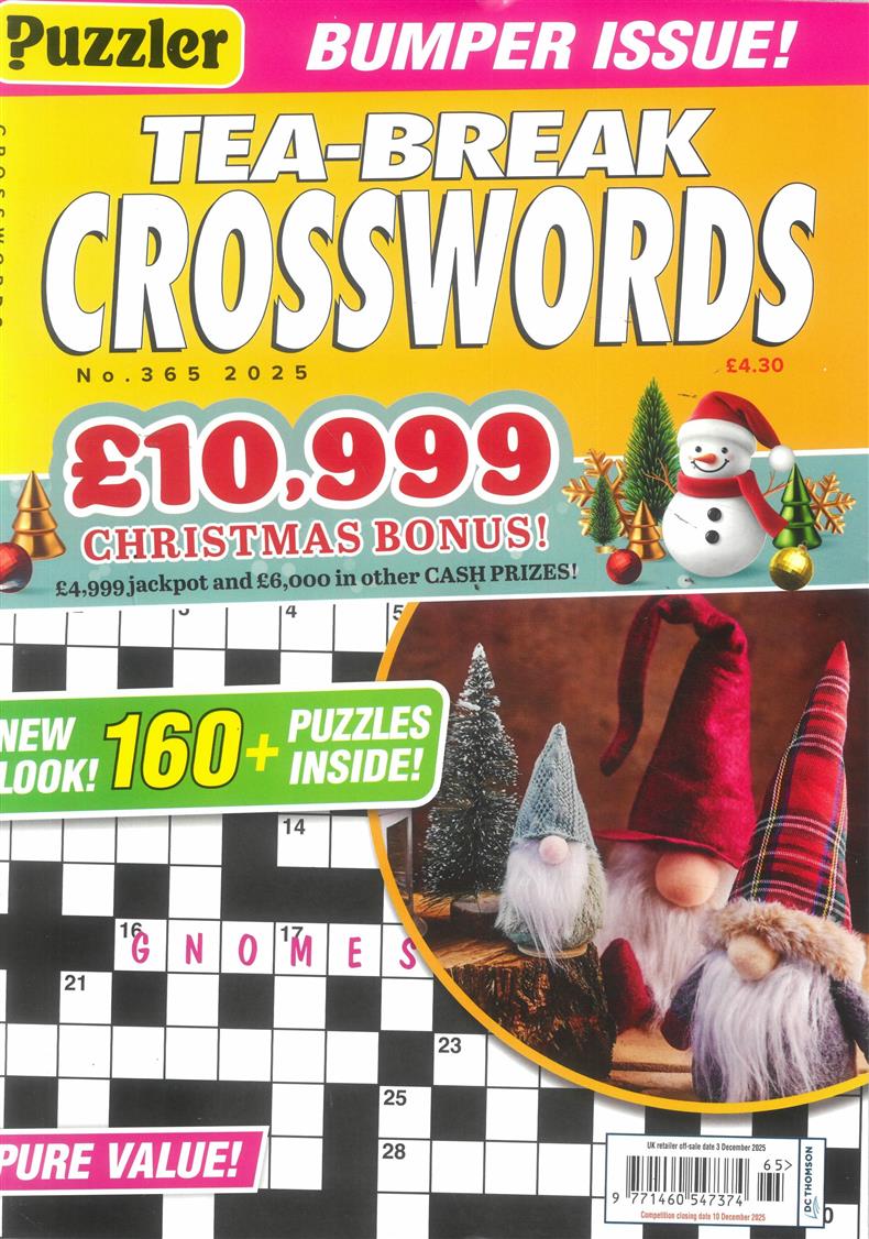 Puzzler Tea Break Crosswords - NO 365