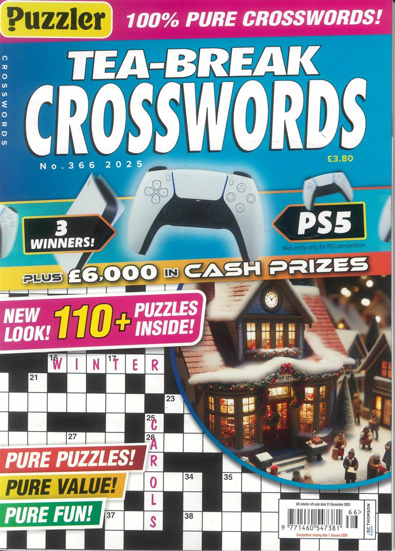 Puzzler Tea Break Crosswords - NO 366
