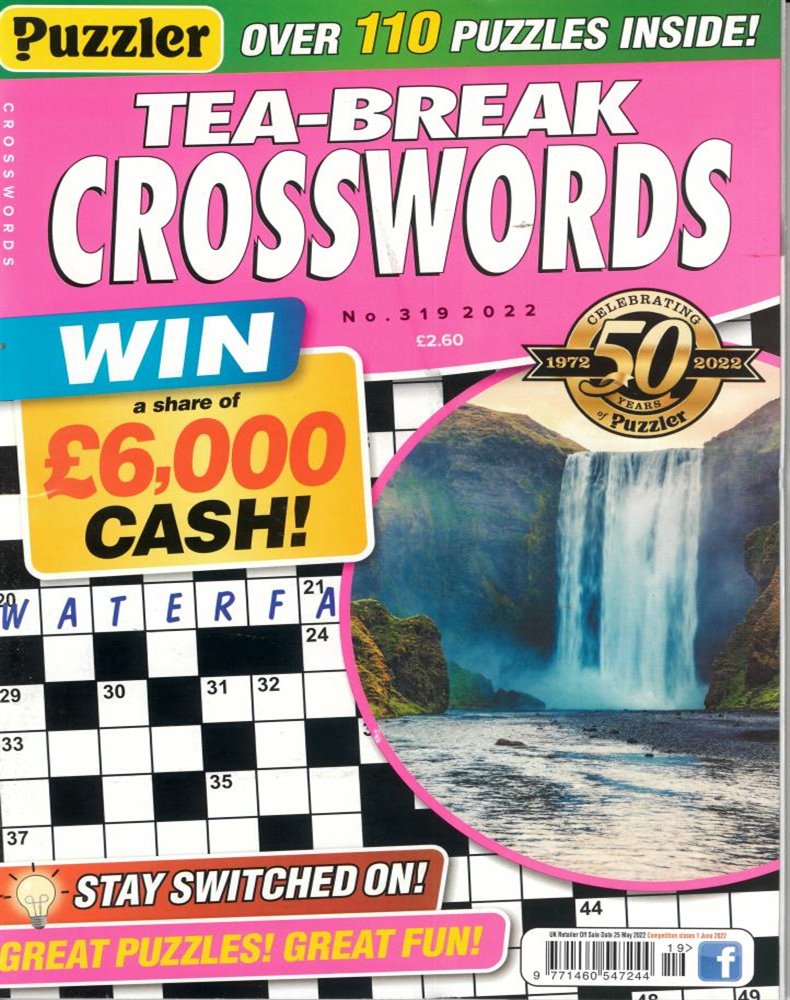 Puzzler Tea Break Crosswords Magazine Issue NO 319