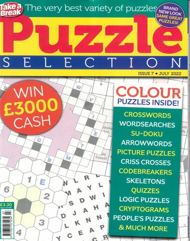 Take a Break Puzzle Selection Magazine Issue NO 7